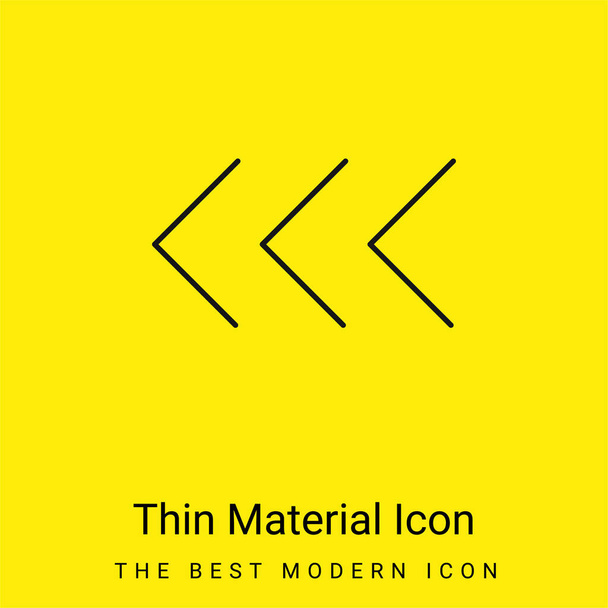 Les pointes de flèche pointant vers la gauche minimale icône de matériau jaune vif - Vecteur, image