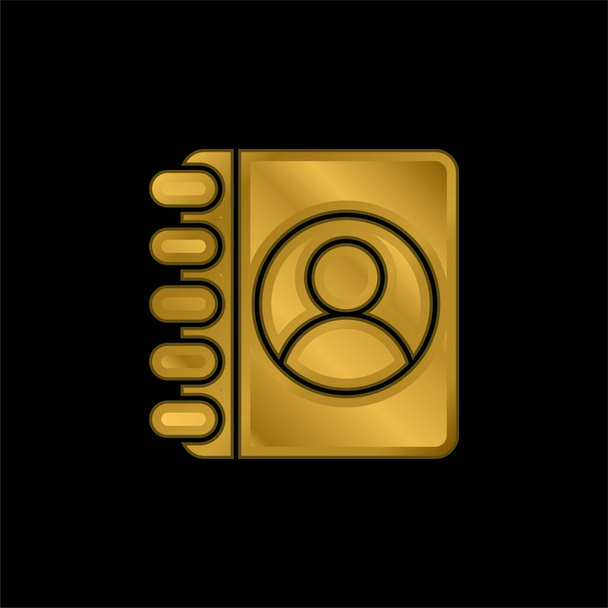 Agenda oro placcato icona metallica o logo vettoriale - Vettoriali, immagini