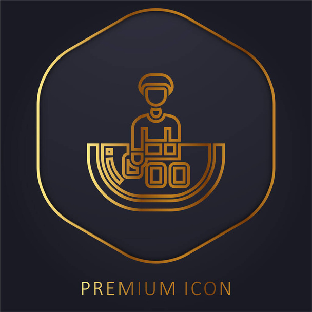 Baccarat linea dorata logo premium o icona - Vettoriali, immagini