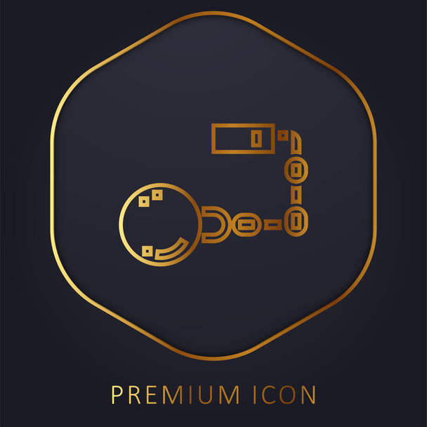 Логотип или значок золотой линии мяча - Вектор,изображение