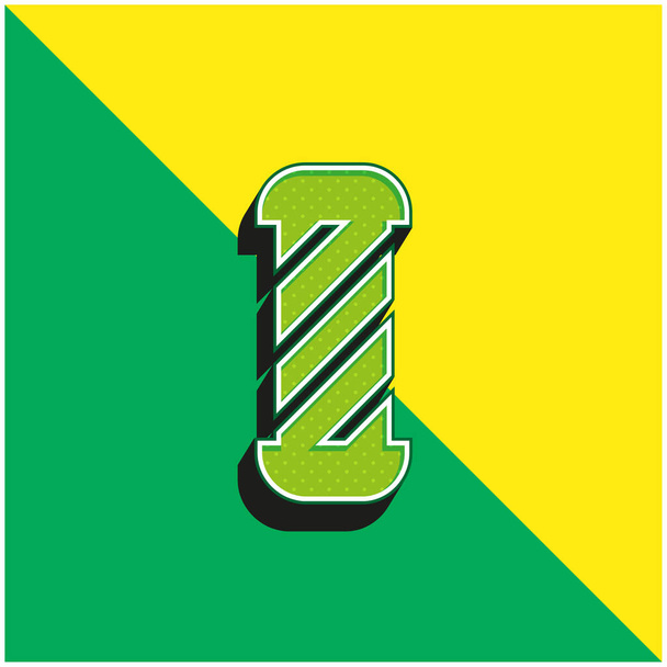 Barbeiro loja verde e amarelo moderno logotipo vetor 3d ícone - Vetor, Imagem