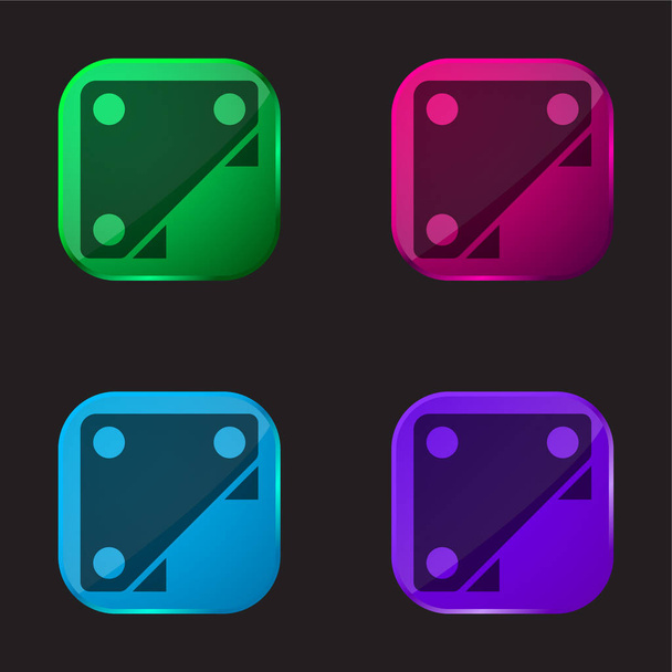 Βραχίονας τέσσερις εικονίδιο κουμπί γυαλί χρώμα - Διάνυσμα, εικόνα