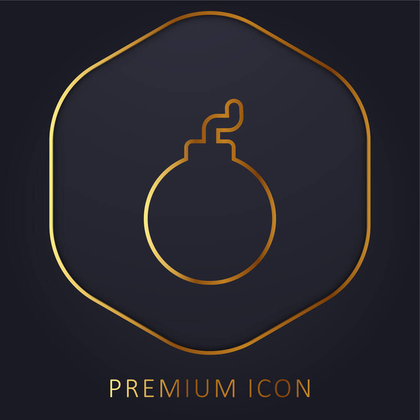 Bomb golden line premium logo or icon - Vector, Image