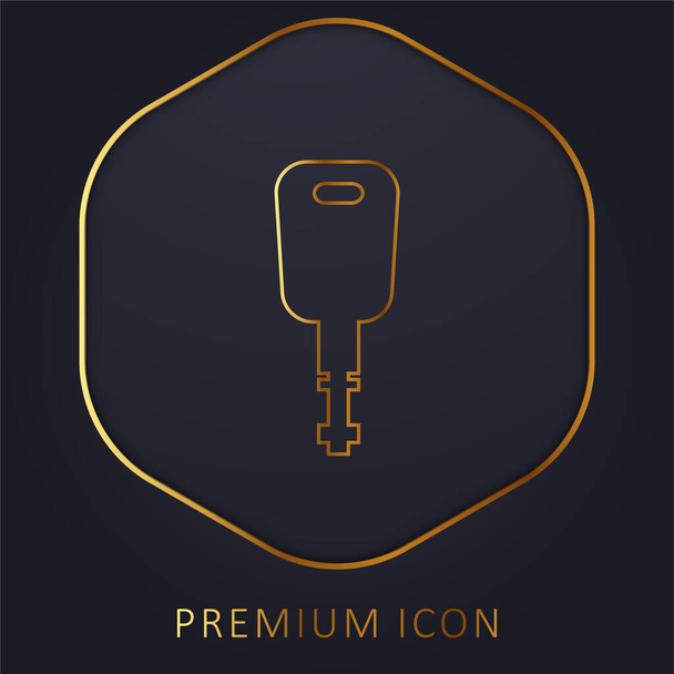 Negro forma de llave moderna línea de oro logotipo premium o icono - Vector, imagen