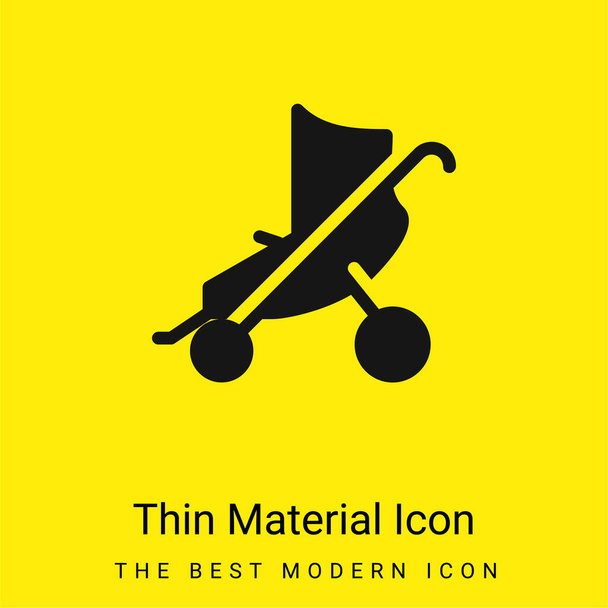 Baby Stroller minimaalinen kirkkaan keltainen materiaali kuvake - Vektori, kuva