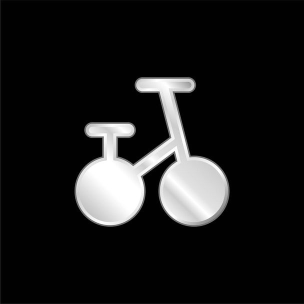 Icône métallique argentée bicyclette - Vecteur, image
