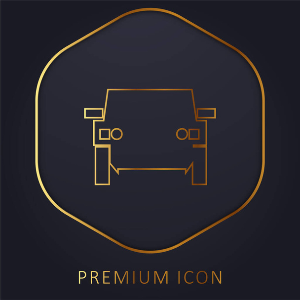 Logotipo o icono premium de la línea dorada del vehículo todo terreno - Vector, Imagen