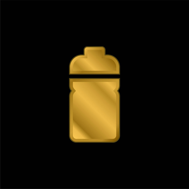 Botella chapado en oro icono metálico o logo vector - Vector, imagen