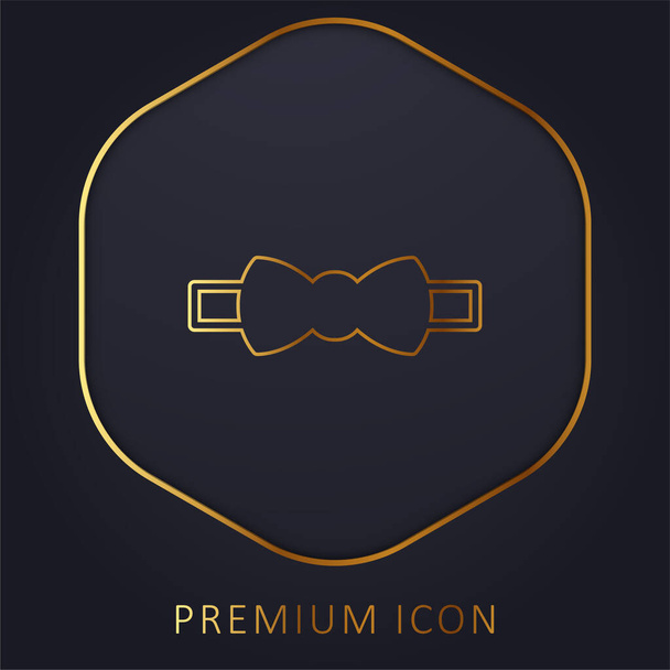 Bow Tie linha dourada logotipo premium ou ícone - Vetor, Imagem