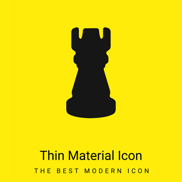 Μαύρο Πύργος Σκάκι Σχήμα κομμάτι ελάχιστο φωτεινό κίτρινο υλικό εικονίδιο - Διάνυσμα, εικόνα
