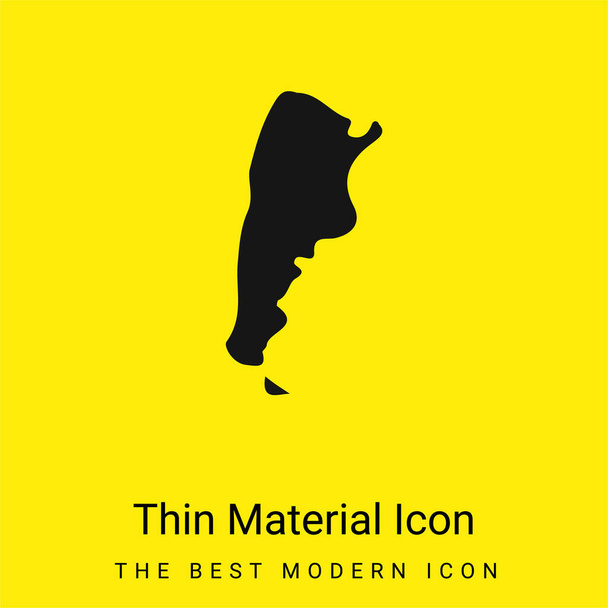 Argentinië minimale helder geel materiaal icoon - Vector, afbeelding