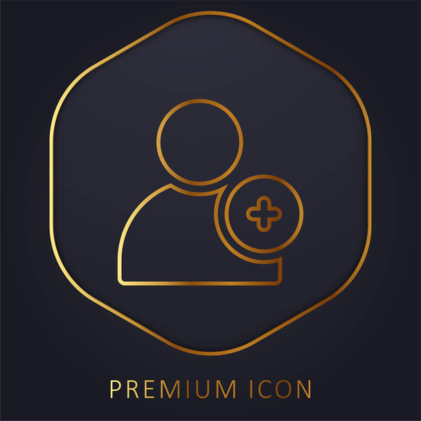 Freund goldene Linie Premium-Logo oder Symbol hinzufügen - Vektor, Bild