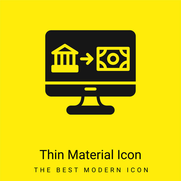 Trasferimento bancario minimale brillante icona materiale giallo - Vettoriali, immagini