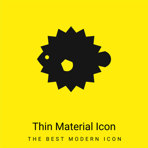 Blowfish minimal bright yellow material icon - Vector, Image
