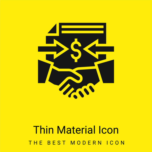 Acuerdo mínimo icono de material amarillo brillante - Vector, Imagen
