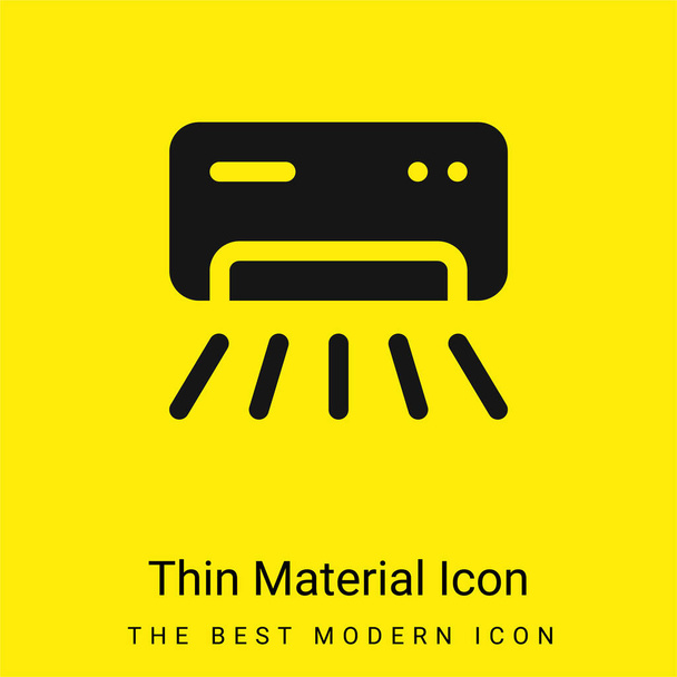Aire acondicionado mínimo icono de material amarillo brillante - Vector, imagen