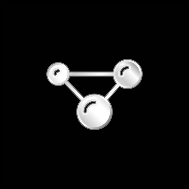 Átomos plateado icono metálico - Vector, imagen