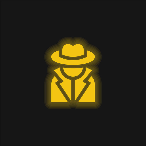 匿名の黄色の輝くネオンアイコン - ベクター画像