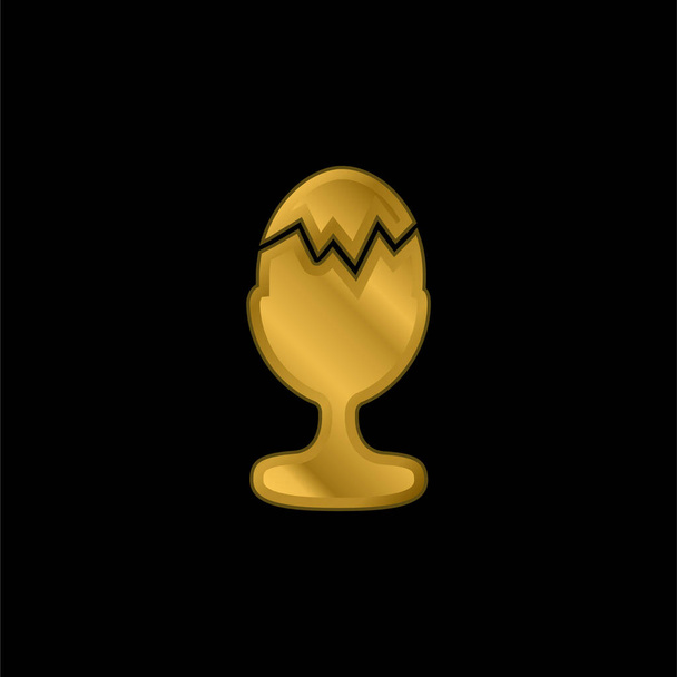 Icono metálico chapado en oro hervido o vector de logotipo - Vector, imagen