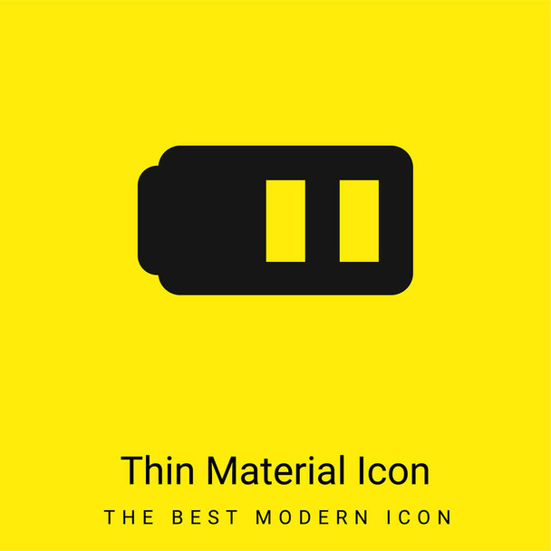 Baterry minimal bright yellow material icon - Vector, Image