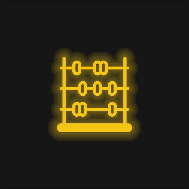 Abacus amarillo brillante icono de neón - Vector, imagen