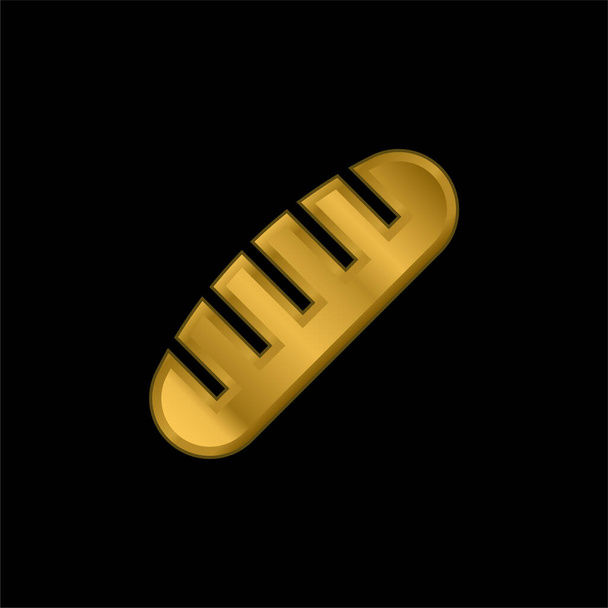 Pão banhado a ouro ícone metálico ou vetor logotipo - Vetor, Imagem