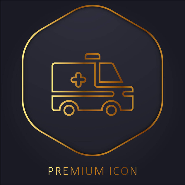 Ambulância linha dourada logotipo premium ou ícone - Vetor, Imagem