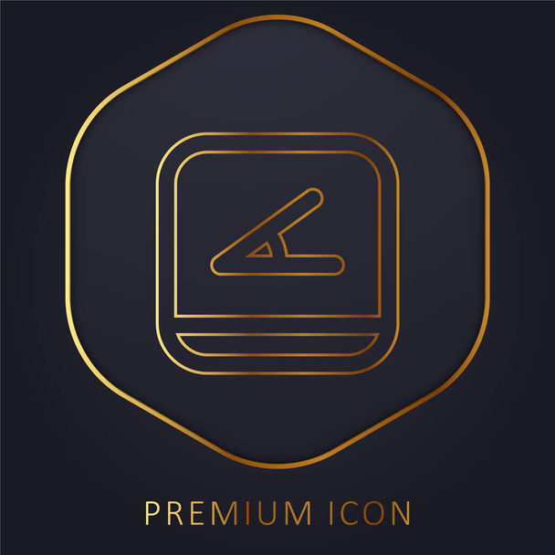 Botón de ángulo línea dorada logotipo premium o icono - Vector, Imagen