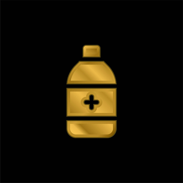 Alkohol vergoldet metallisches Symbol oder Logo-Vektor - Vektor, Bild