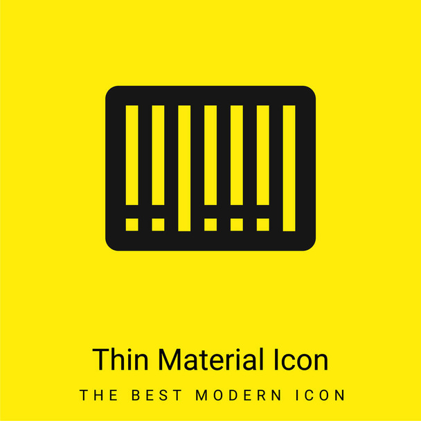 Código de barras mínima amarelo brilhante ícone material - Vetor, Imagem