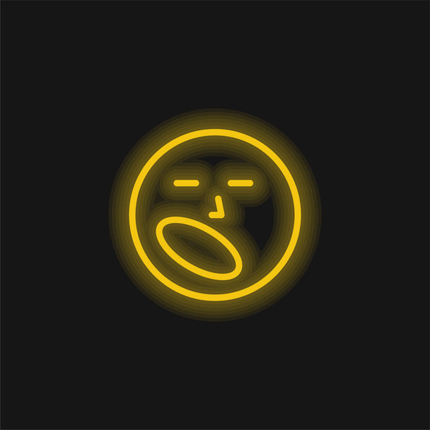 Tylsä keltainen hehkuva neon kuvake - Vektori, kuva