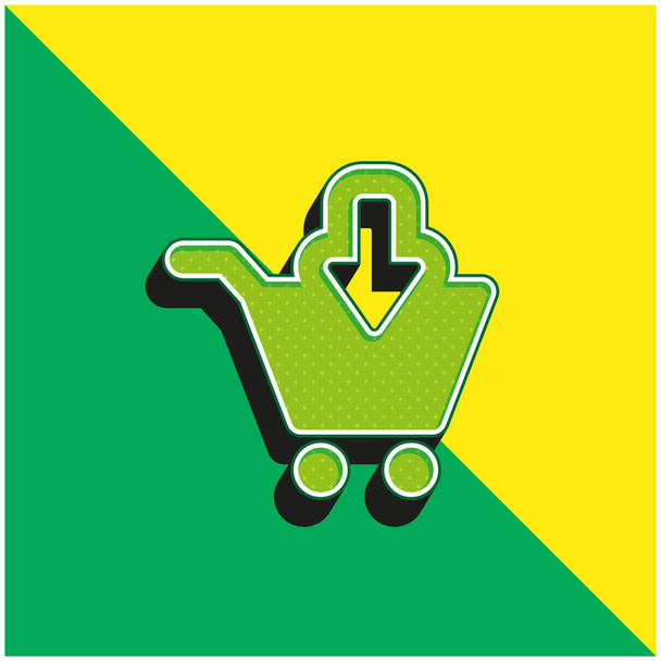 Add To Cart Green and yellow modern 3d vector icon logo - Vector, Image
