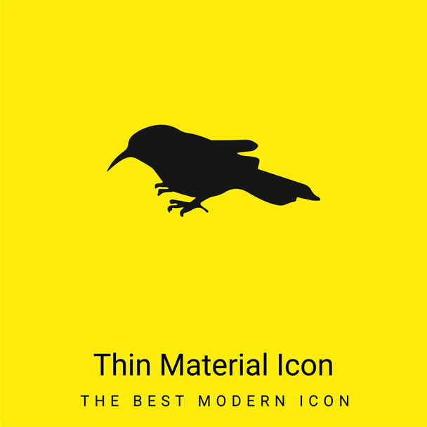 Bird Plover Side Shape minimal bright yellow material icon - Vector, Image