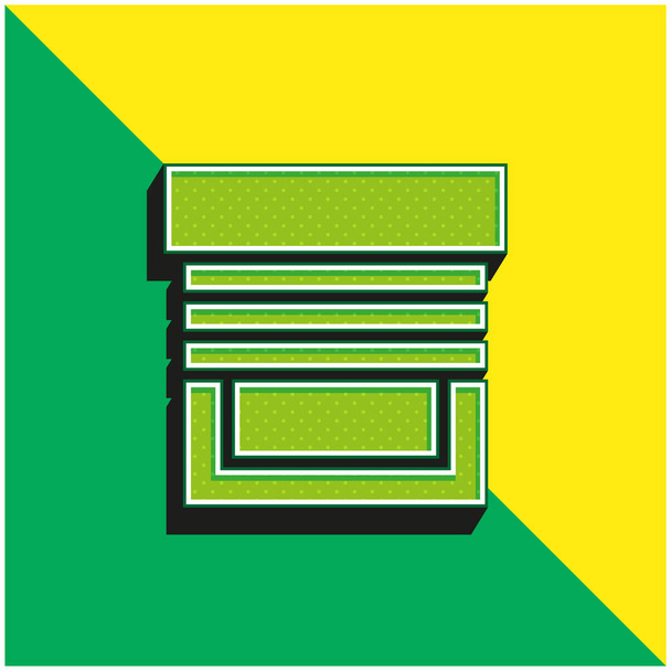 Blinds Zöld és sárga modern 3D vektor ikon logó - Vektor, kép