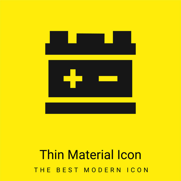 Icono de material amarillo brillante mínimo batería - Vector, Imagen