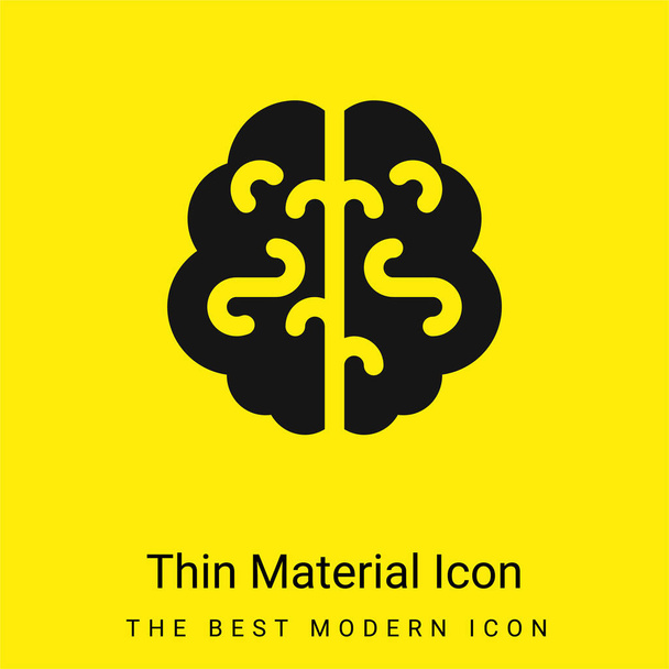 Cerveau minimal jaune vif icône matérielle - Vecteur, image