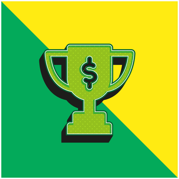 Award Groen en geel modern 3D vector icoon logo - Vector, afbeelding