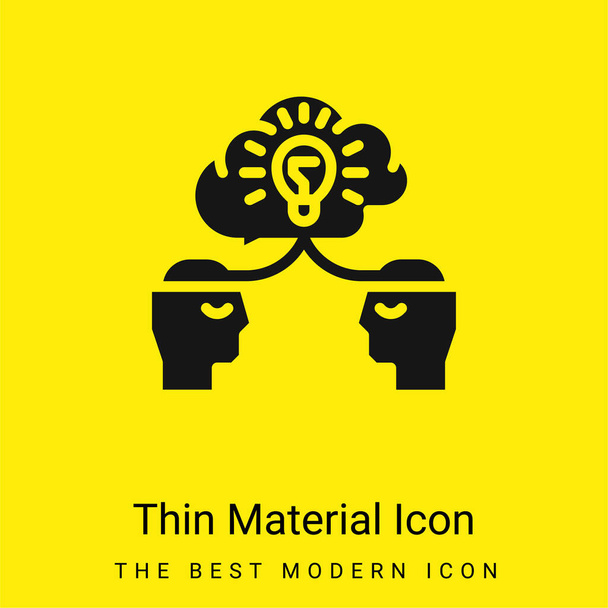 Brainstorm minimális fényes sárga anyag ikon - Vektor, kép