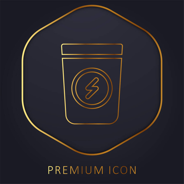 Basket golden line premium logo or icon - Vector, Image