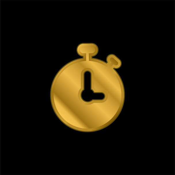 Συναγερμός Ρολόι επιχρυσωμένο μέταλλο εικονίδιο ή το λογότυπο διάνυσμα - Διάνυσμα, εικόνα
