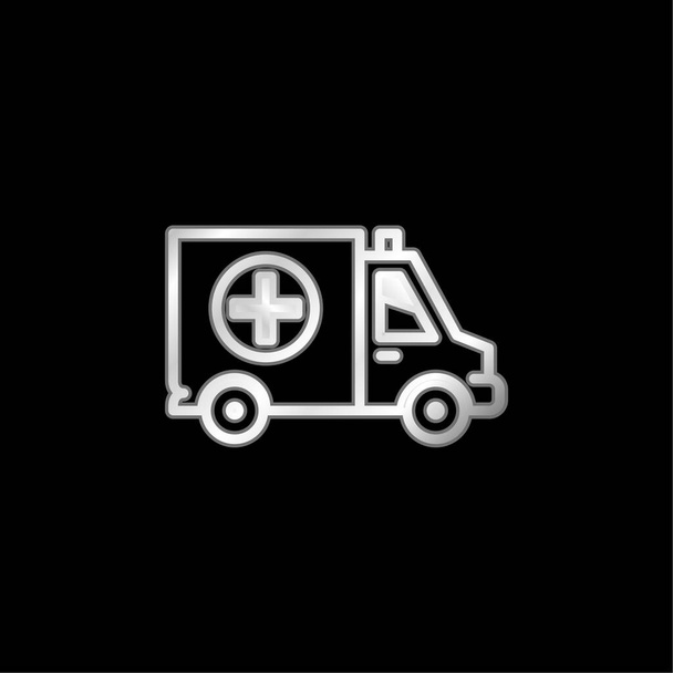 Big Ambulance postříbřená kovová ikona - Vektor, obrázek