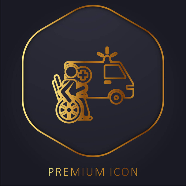 Assistance golden line premium logo or icon - Vector, Image