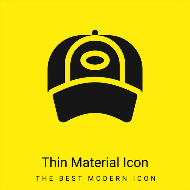 Casquette de baseball minimaliste jaune vif icône matérielle - Vecteur, image
