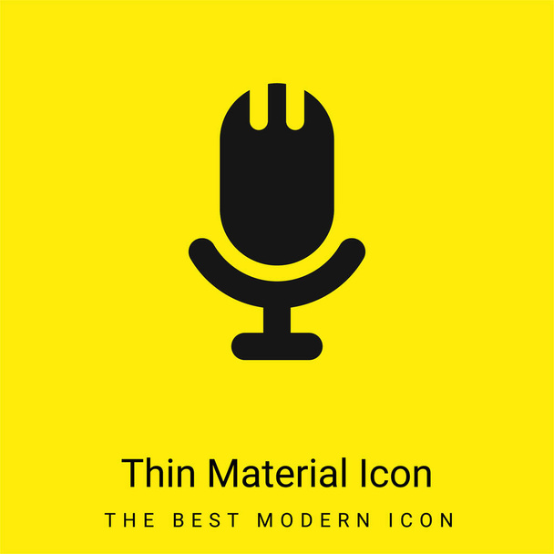 Big Microphone minimális fényes sárga anyag ikon - Vektor, kép