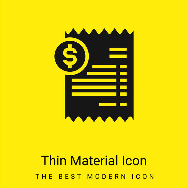 Bill mínimo icono de material amarillo brillante - Vector, Imagen