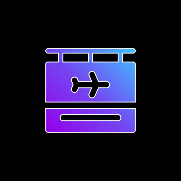 Airport blue gradient vector icon - Vector, Image