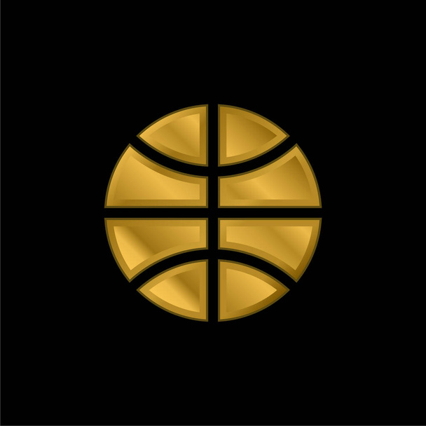 Pallacanestro oro placcato icona metallica o logo vettore - Vettoriali, immagini