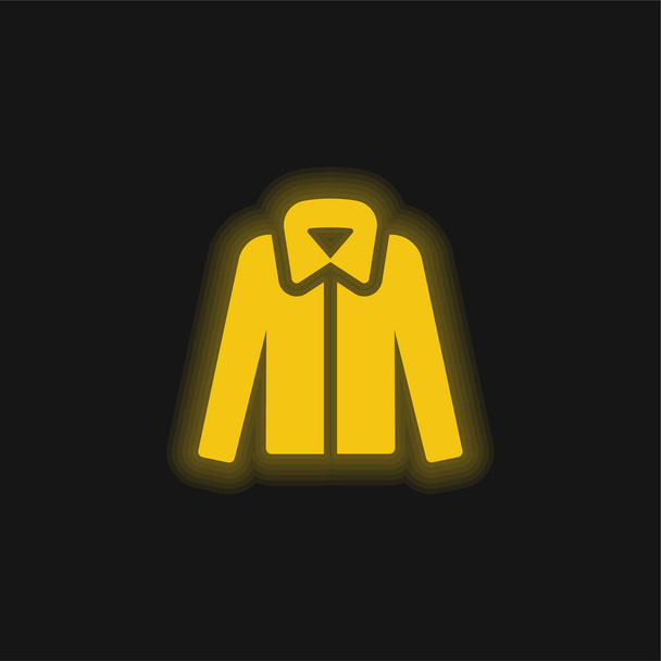 Blouse yellow glowing neon icon - Vector, Image