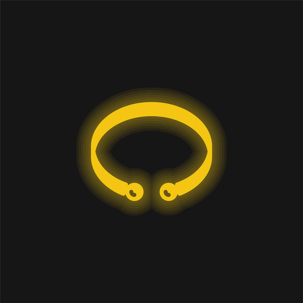 Блестящая жёлтая неоновая икона - Вектор,изображение
