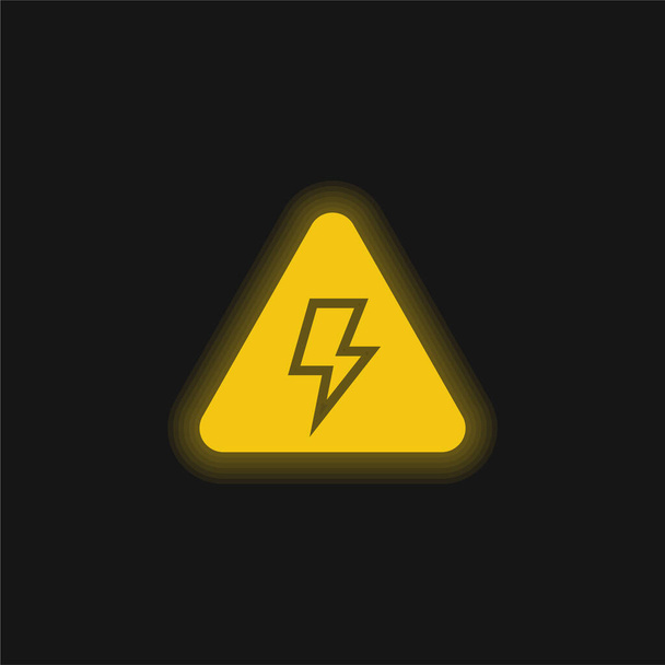 Bullone giallo brillante icona al neon - Vettoriali, immagini